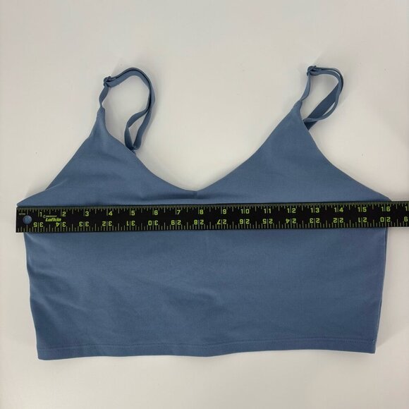Athleta Elation V-neck Crop Tank Bra Size Large Blue Adjustable Straps Gym - Picture 5 of 6